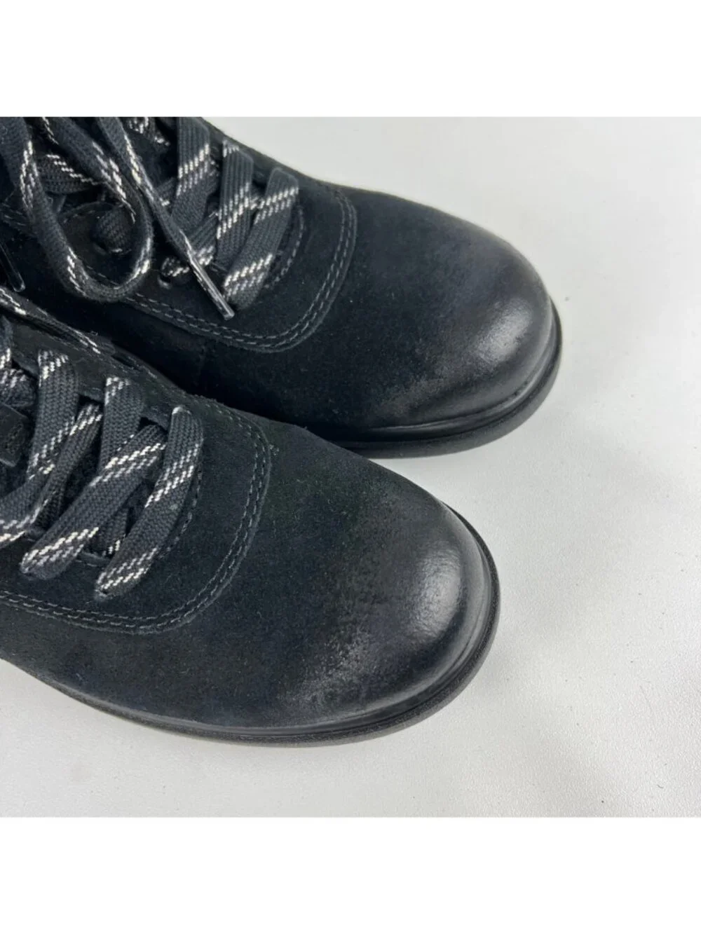 Ugg Womens Harrison Cozy Lace Up Boot Black Waterproof Suede 1130440 size 7